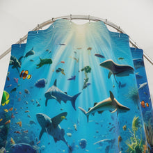 Load image into Gallery viewer, Underwater Ocean Shower Curtain: Coastal Bathroom Decor
