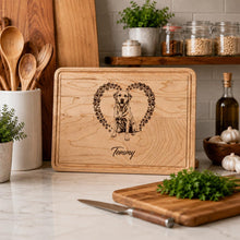 Load image into Gallery viewer, Personalized Labrador Cutting Board, Labrador Memorial Gift, Dog Lover Kitchen Decor, Engraved Dog Lover Gift, Wooden Kitchen Keepsake
