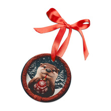 Load image into Gallery viewer, Cute Otter Christmas Ornament: Acrylic Holiday Tree Decoration
