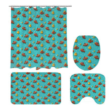 Load image into Gallery viewer, Ocean Theme Bathroom Set 4-Piece ,Clownfish &amp; Rubber Duck Shower Curtain and  Mats , Cute Kids Bath Decor
