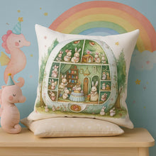 Load image into Gallery viewer, Easter Bunny Pillow, Cute Bunny Throw Pillow, Easter Home Decor, Spring Pillow Cover, Easter Gift for Her, Bunny Lover Gift"
