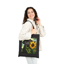 Load image into Gallery viewer, Black Pug Tote Bag, Stained Glass Sunflower Dog Bag, Gift for Pug Lover, Pug Mom Gift, Black Pug Gifts, Dog Lover Tote
