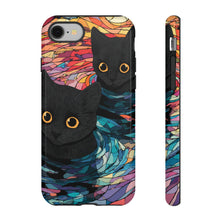 Load image into Gallery viewer, Stained Glass Black Cat Cubs Pool, Car Mom Gift, Ipone 17,16,15,Samsung phone cover, Google Pixel Phone Cover
